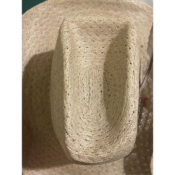 Vintage Orange Tag Levi’s Straw Cowboy Hat 70’s 80’s Size 6 7/8 Band & Feather - Picture 4 of 8